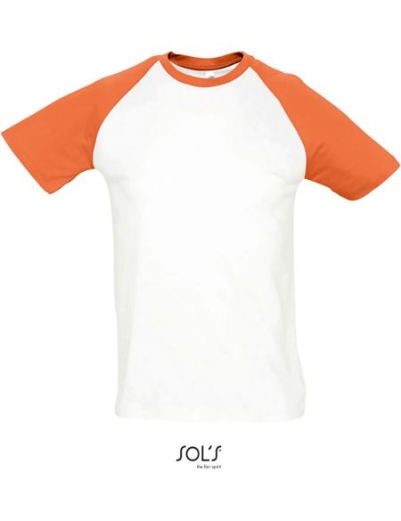 Herren T-Shirt Sols Funky weiß/orange