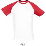 Herren T-Shirt Sols Funky weiß/rot