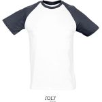 Sols Funky weiß/marinefarbenes Herren-T-Shirt