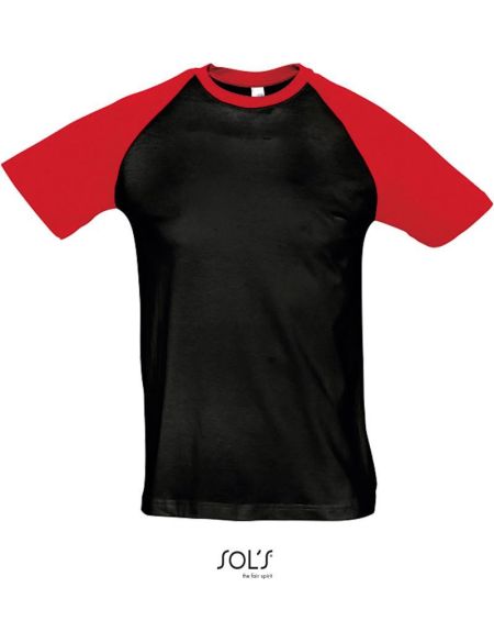 Sols Funky Herren T-Shirt schwarz/rot