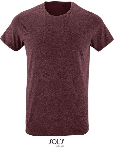 Herren-T-Shirt Sols Regent fit oxblood meliert