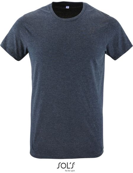 Herren-T-Shirt Sols Regent fit in meliertem Denim
