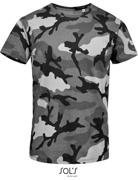 Herren T-Shirt Sols Camo Men grau camo