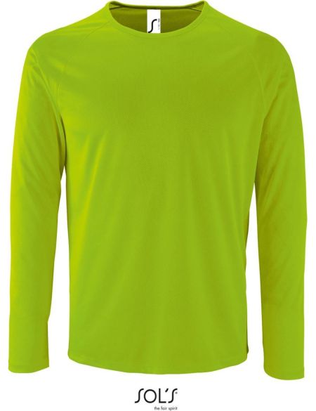 Herren-T-Shirt mit langen Ärmeln Sports LSL Men neongrün