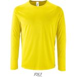 Herren-T-Shirt mit langen Ärmeln Sports LSL Men neongelb