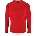 Herren T-Shirt mit langen Ärmeln Sportliches LSL Men rot