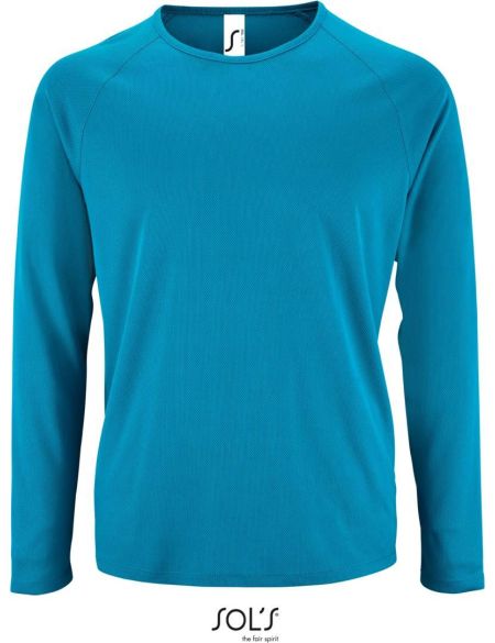 Herren-T-Shirt mit langen Ärmeln Sports LSL Men Aqua