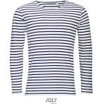 Herren-T-Shirt mit langen Ärmeln Sols Marine Men weiß/navy