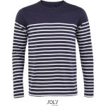 Herren-T-Shirt mit langen Ärmeln Sols Matelot LSL Men französisch marineblau/weiß