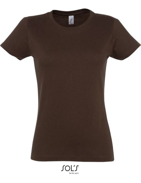 Damen-T-Shirt Sols Imperial Women Schokolade
