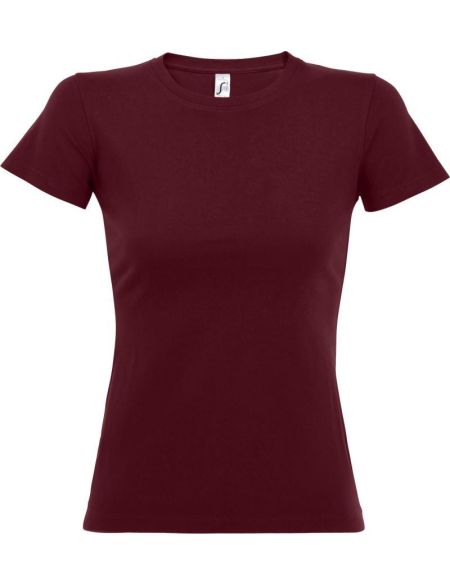 Damen T-Shirt Sols Imperial Women burgunderrot
