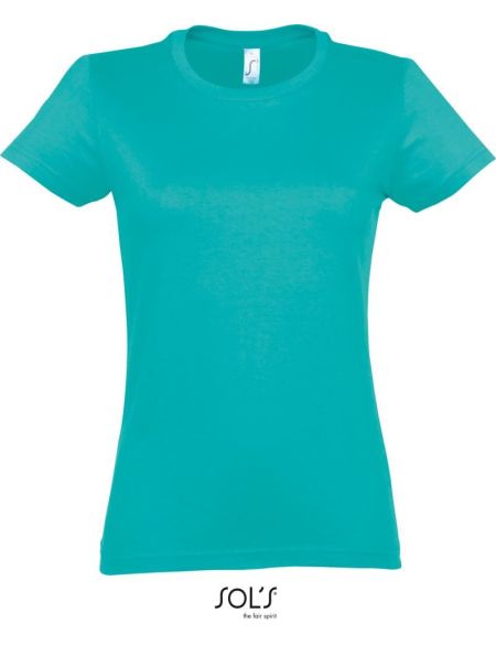 Damen-T-Shirt Sols Imperial Women Karibikblau