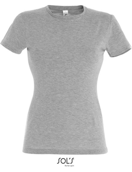 Damen T-Shirt Sols Miss grau meliert