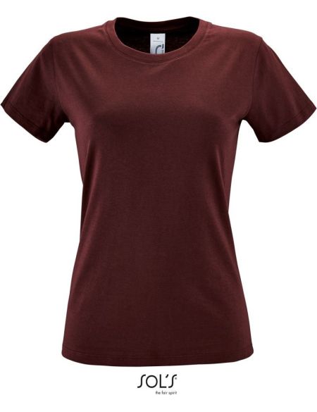 Damen-T-Shirt Sols Regent Women burgunderrot