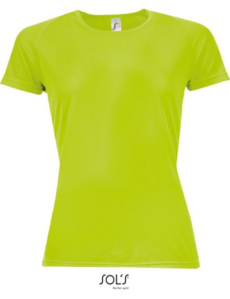 Damen T-Shirt Sporty Women neongrün
