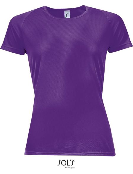 Damen T-Shirt Sporty Women dunkellila