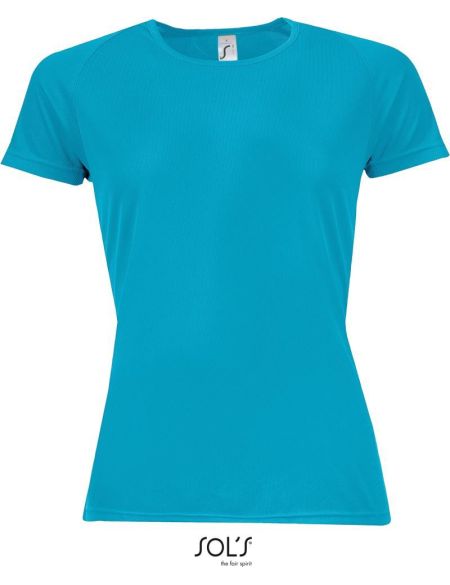 Damen T-Shirt Sporty Women Aqua