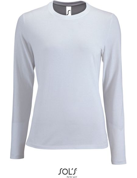 Damen-T-Shirt mit langen Ärmeln Sols Imperial LSL Women weiß