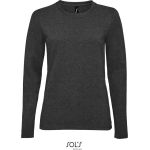 Damen-T-Shirt mit langen Ärmeln Sols Imperial LSL Women Charcoal Melange