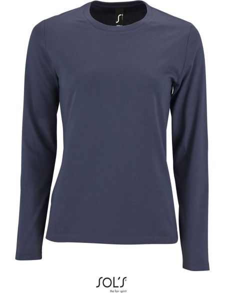 Damen-T-Shirt mit langen Ärmeln Sols Imperial LSL Women mausgrau