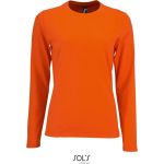 Damen-T-Shirt mit langen Ärmeln Sols Imperial LSL Women orange