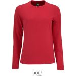 Damen-T-Shirt mit langen Ärmeln Sols Imperial LSL Women rot
