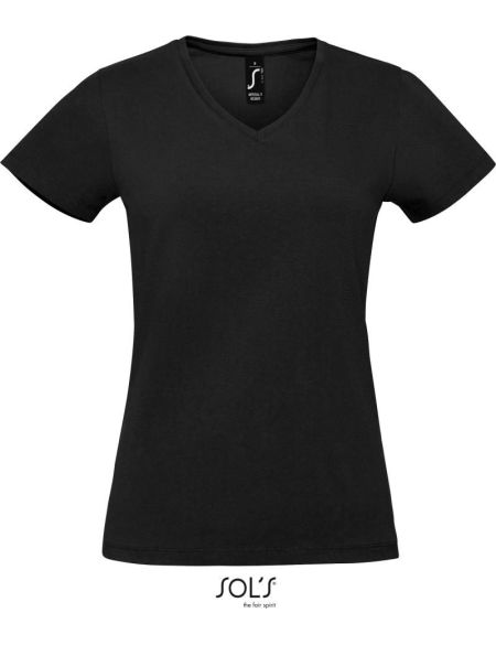 Damen T-Shirt Sols Imperial V Women tiefschwarz