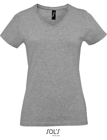 Damen T-Shirt Sols Imperial V Women grau meliert