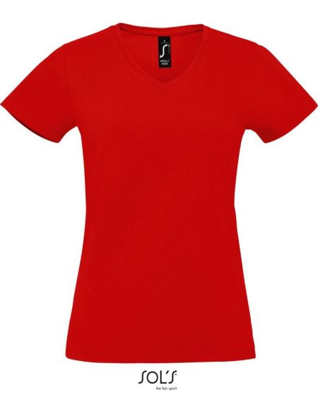 Damen T-Shirt Sols Imperial V Women rot