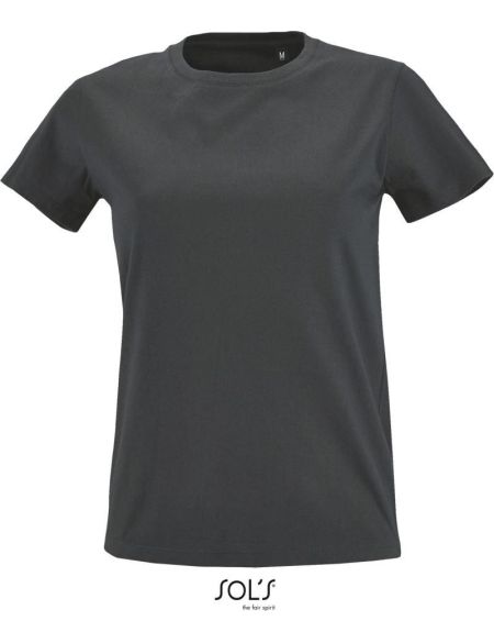 Damen T-Shirt Sols Imperial Fit Women dunkelgrau