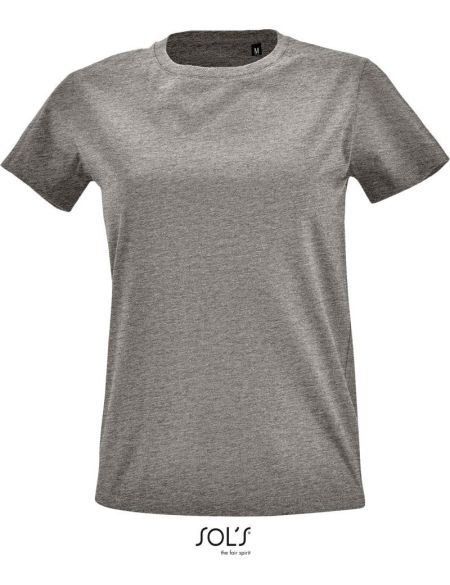 Damen T-Shirt Sols Imperial Fit Women grau meliert