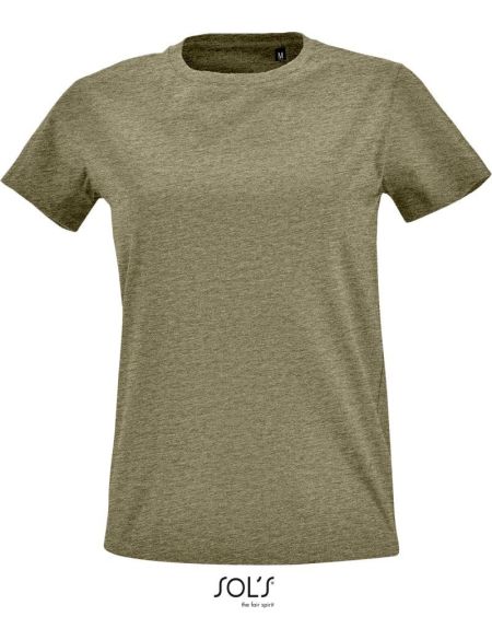 Damen-T-Shirt Sols Imperial Fit Women Heather Khaki