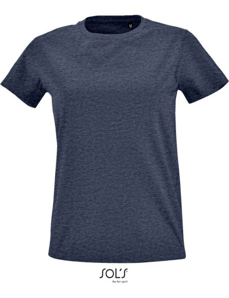 Damen-T-Shirt Sols Imperial Fit Women Heather Denim