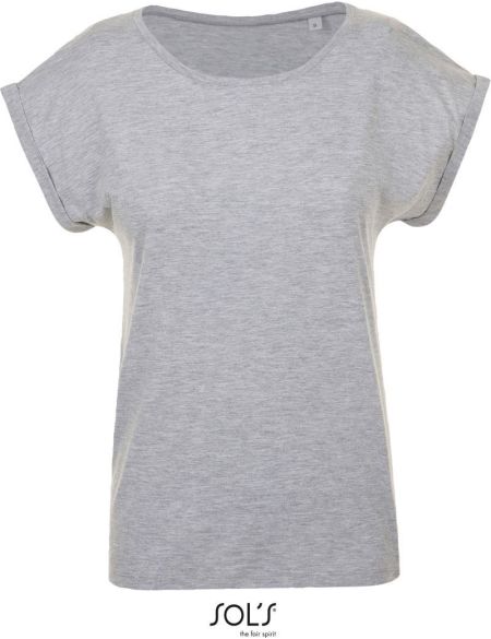 Damen T-Shirt Sols Melba grau meliert