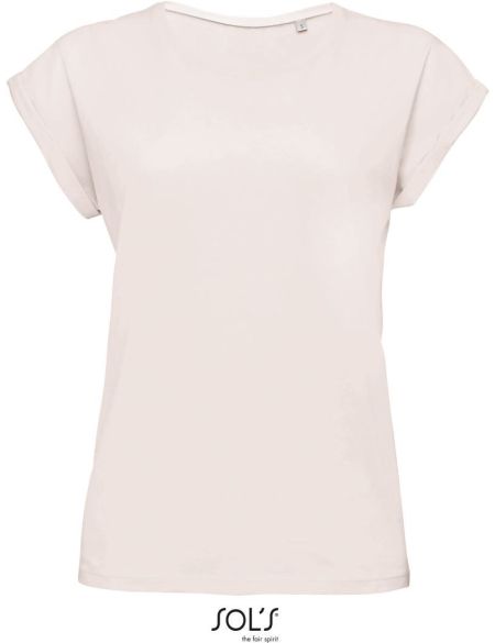 Damen T-Shirt Sols Melba cremerosa