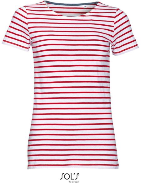 Damen T-Shirt Sols Miles Women weiß/rot