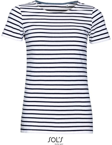 Damen T-Shirt Sols Miles Women weiß/rot