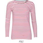 Damen-T-Shirt mit langen Ärmeln Sols Marine Women weiß/rot