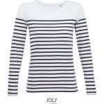 Damen-T-Shirt mit langen Ärmeln Sols Matelot LSL Women weiß/navy