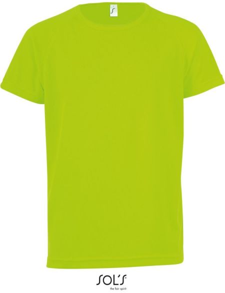 T-Shirt Kindersport Sols Sporty Kids neongrün