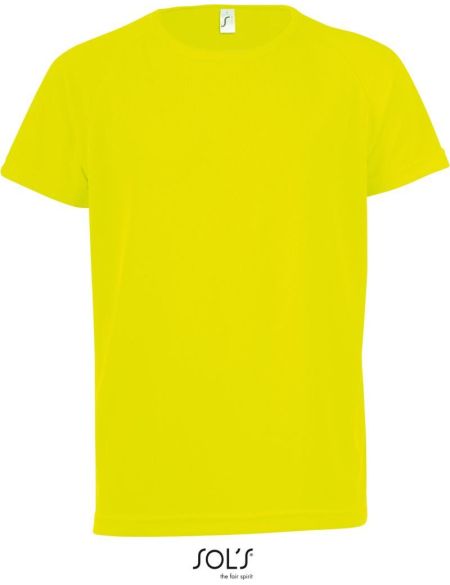 T-Shirt Kindersport Sols Sporty Kids neongelb