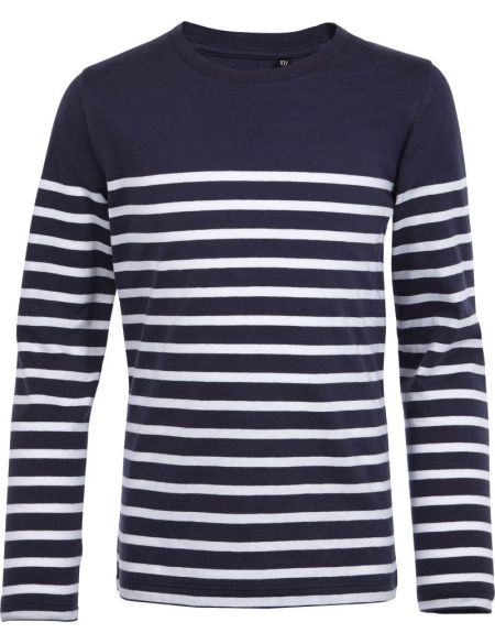 Kinder-T-Shirt mit langen Ärmeln Sols Matelot LSL Kids weiß/navy