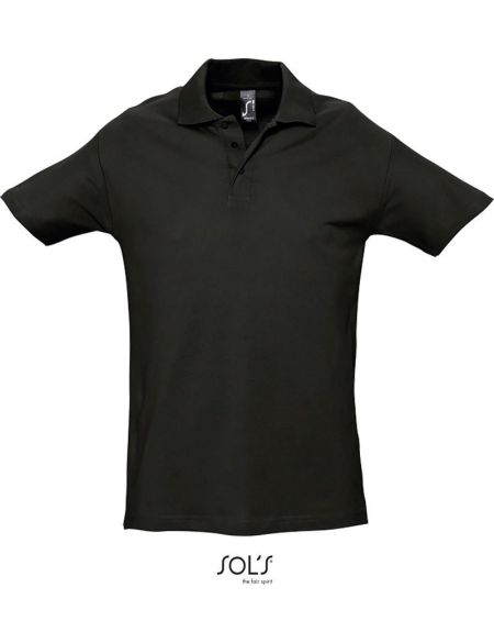 Sols Spring II Herren-Poloshirt schwarz