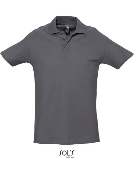 Herren-Poloshirt Sols Spring II mausgrau