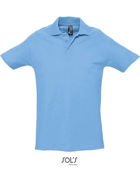 Herren-Poloshirt Sols Spring II himmelblau