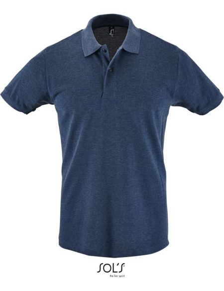 Herren-Poloshirt Sols Perfect Men aus meliertem Denim