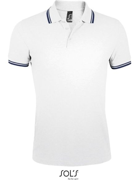 Herren-Poloshirt Sols Pasadena Men weiß/navy