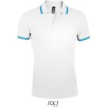 Herren-Poloshirt Sols Pasadena Men weiß/aqua
