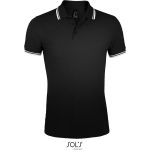 Herren-Poloshirt Sols Pasadena Men schwarz/weiß