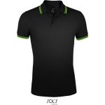 Herren-Poloshirt Sols Pasadena Men schwarz/limette